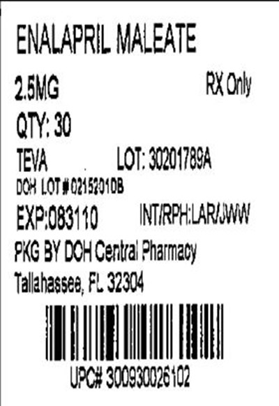 Image Of 2.5 mg Label (Enalapril 2.5mg(teva))